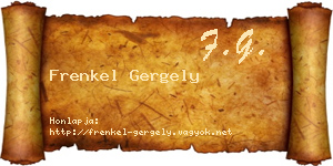 Frenkel Gergely névjegykártya